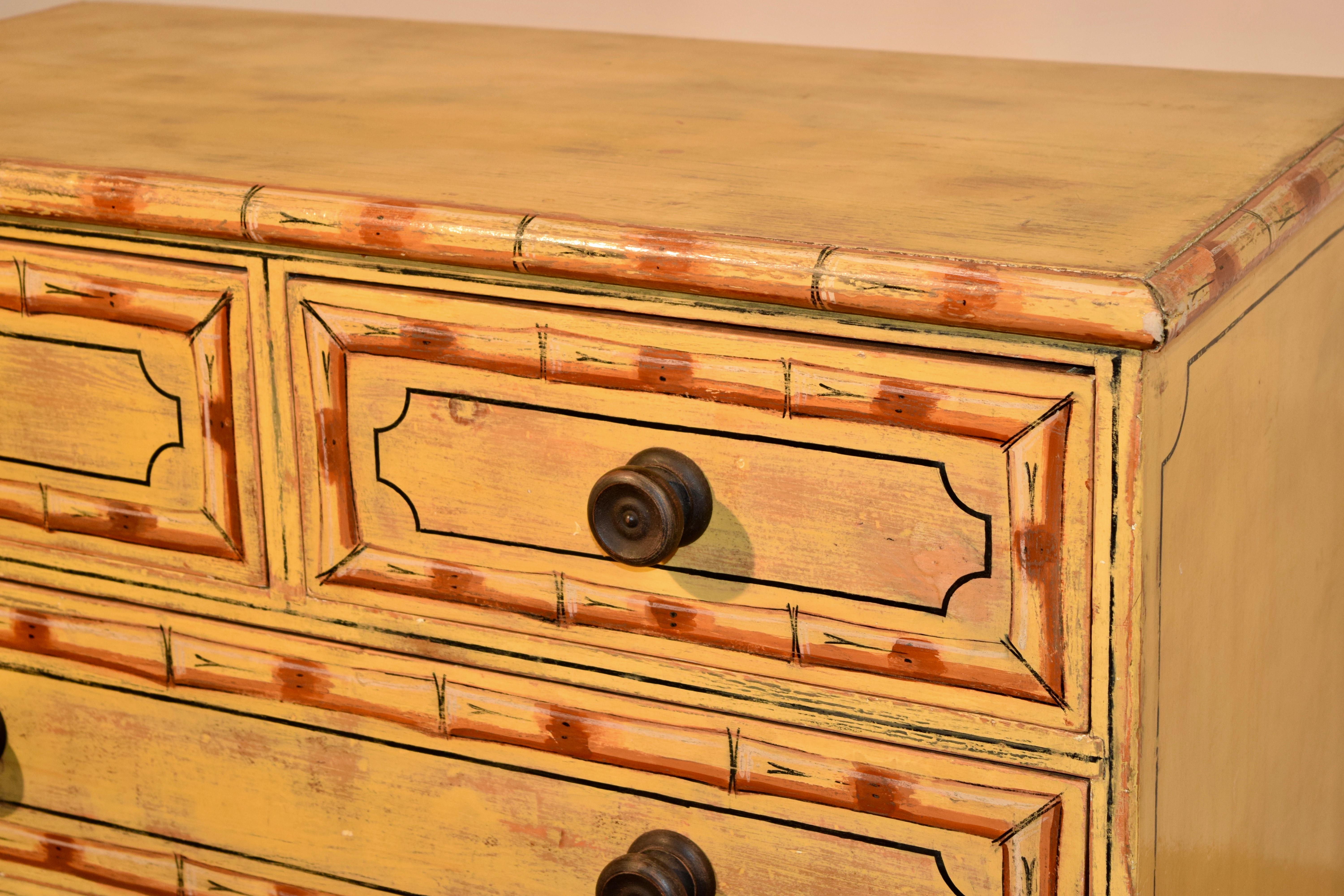 19th Century Faux Painted Chest In Good Condition In High Point, NC