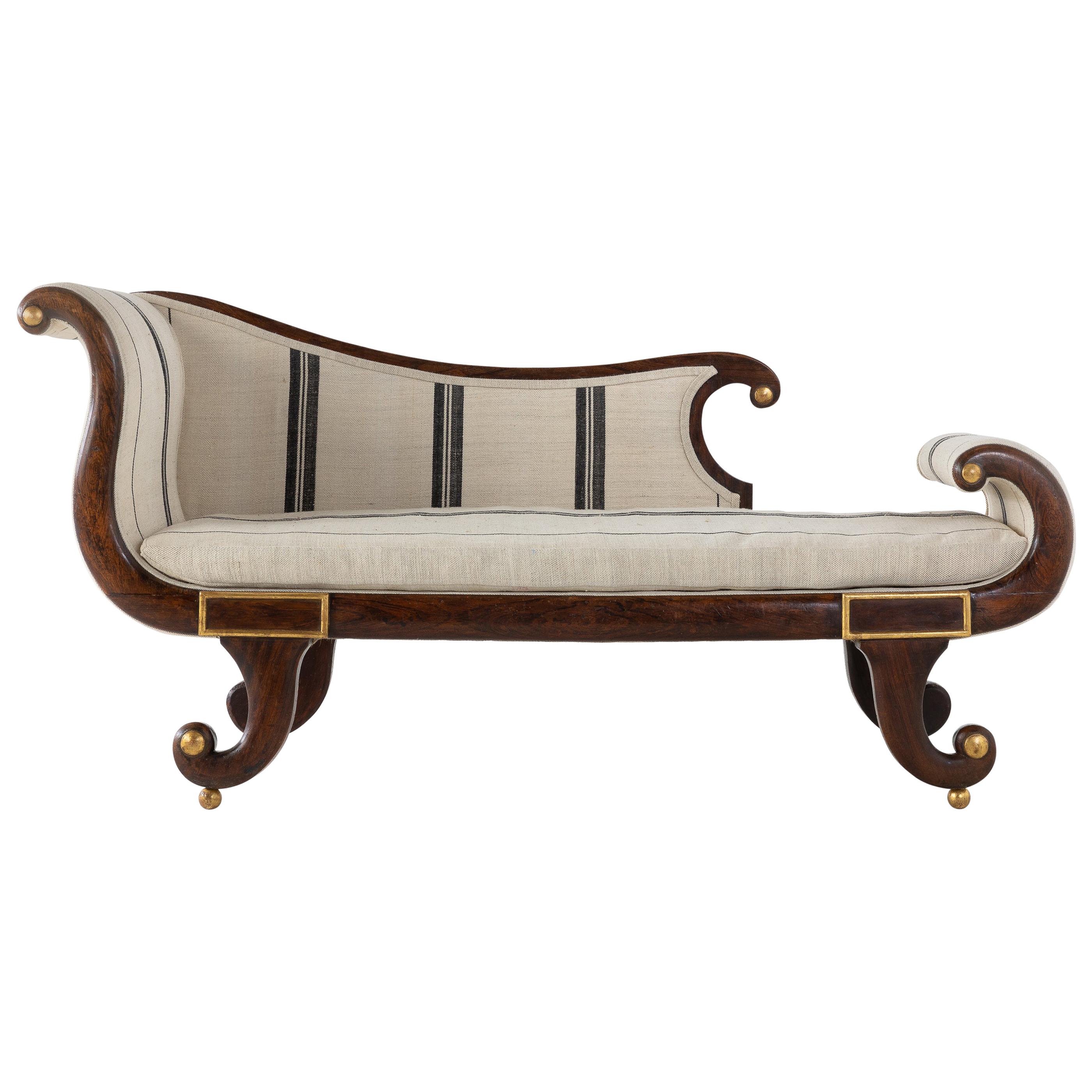 19th Century Faux Rosewood Chaise Lounge