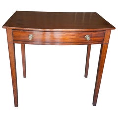 19th Century Federal Bow Front Mahogany Single Drawer Side Table