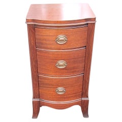 19th Century Federal Bowfront Mahogany Bedside Chest Nightstand