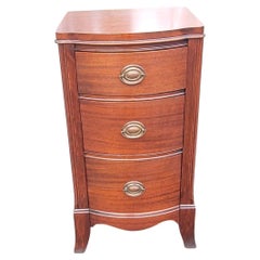 Retro 19th Century Federal Bowfront Mahogany Bedside Chest Nightstand