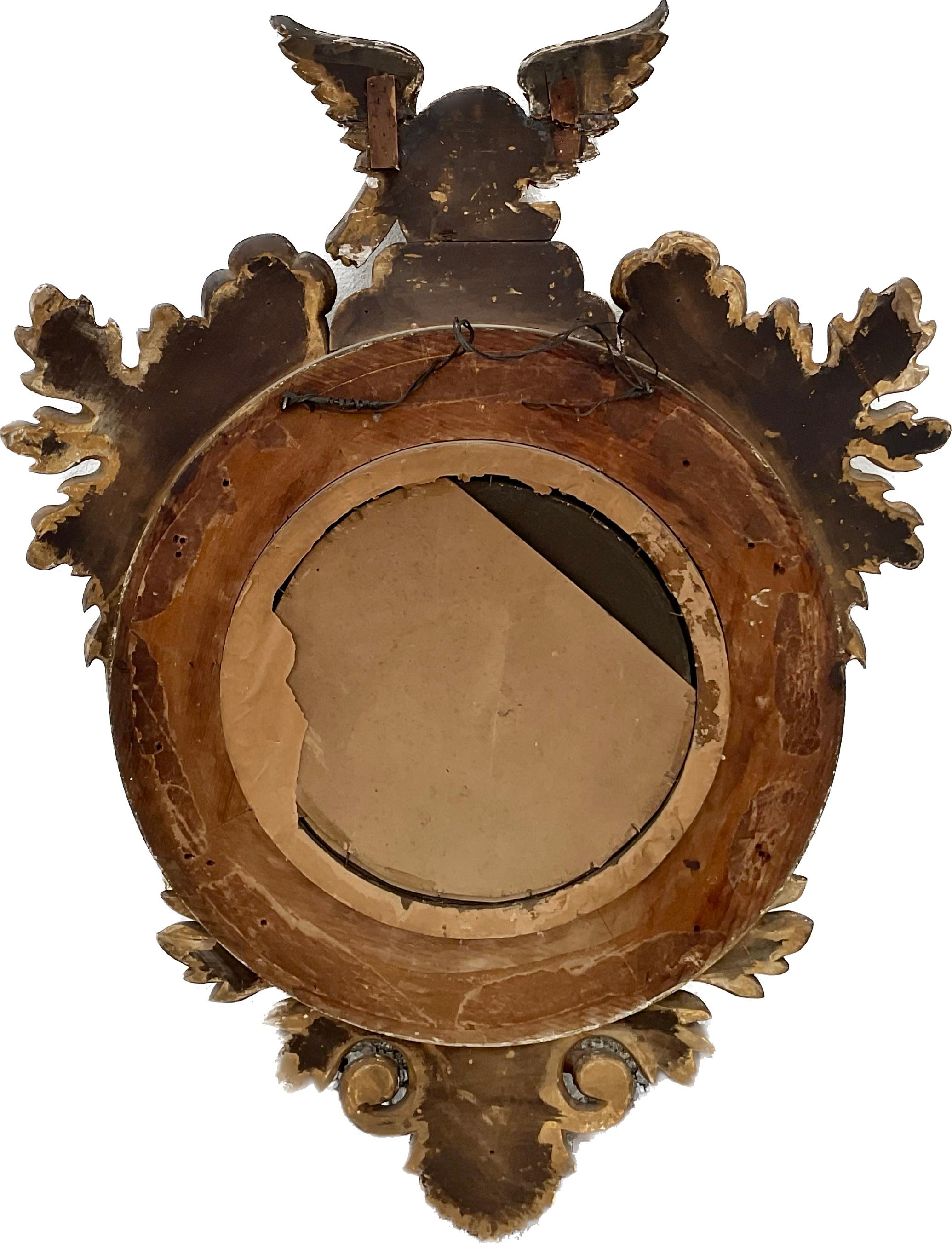 19. Jahrhundert Federal Eagle Vergoldetes Holz Bullseye Spiegel im Angebot 5
