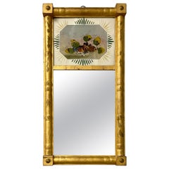 19th Century Federal Eglomise Decorated Wall or Table Mirror