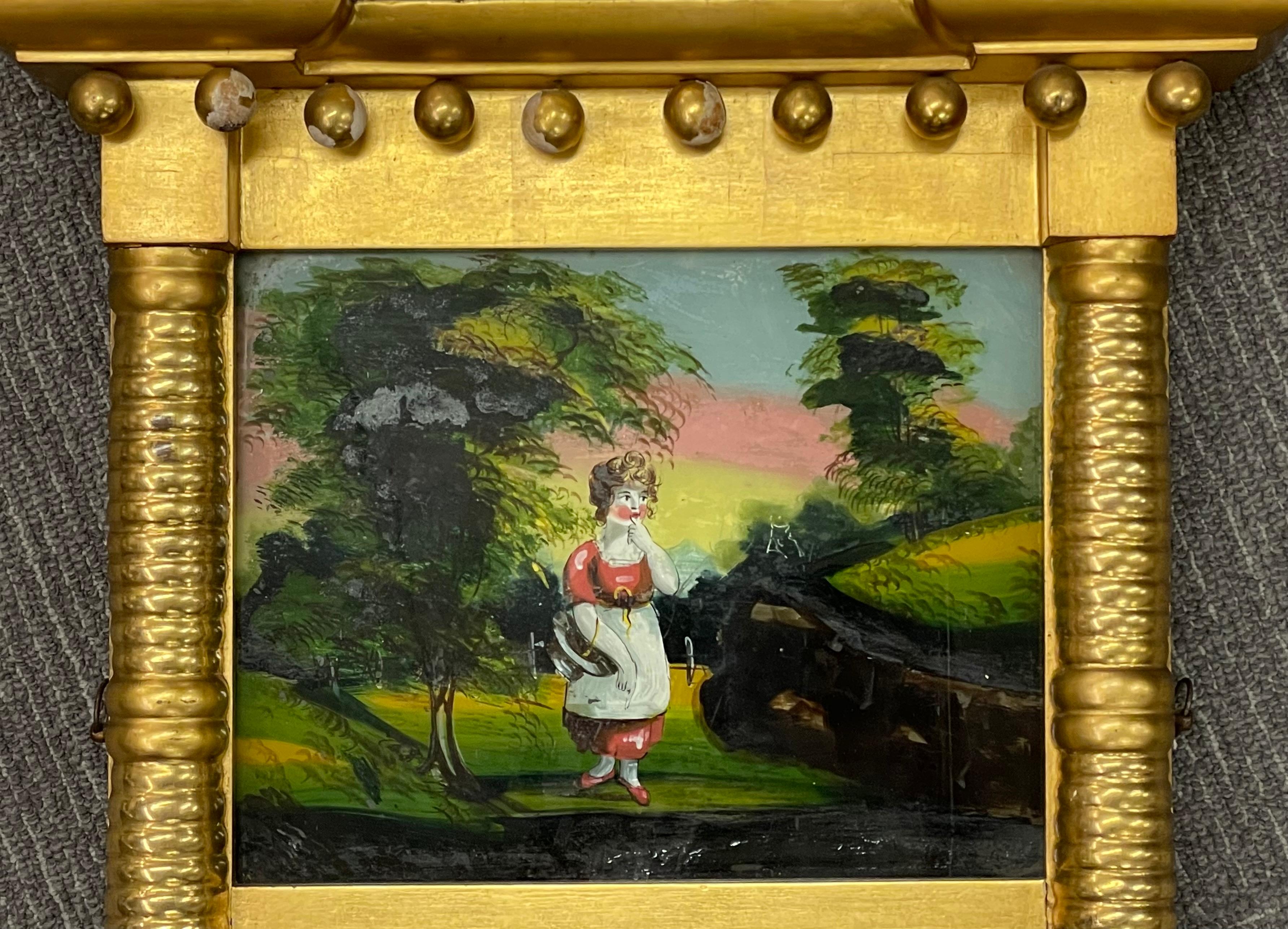 Miroir mural ou de table en aggloméré fédéral du XIXe siècle en vente 3