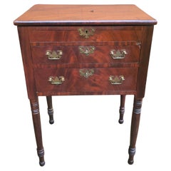 19th Century Federal Mahogany Lift Top Writing Desk / Work Table