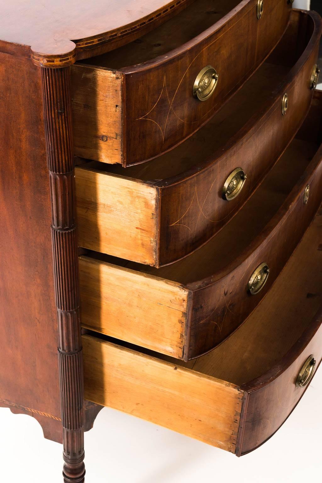 19th Century Federal Sheraton Bow Front Chest 13