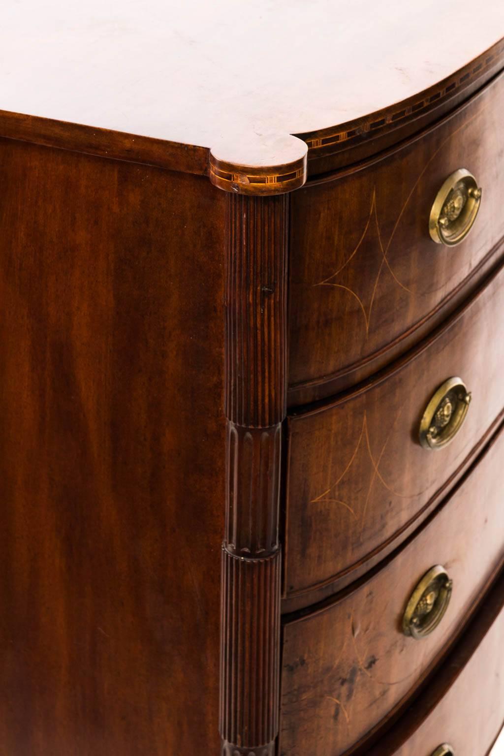 Mid-19th Century 19th Century Federal Sheraton Bow Front Chest