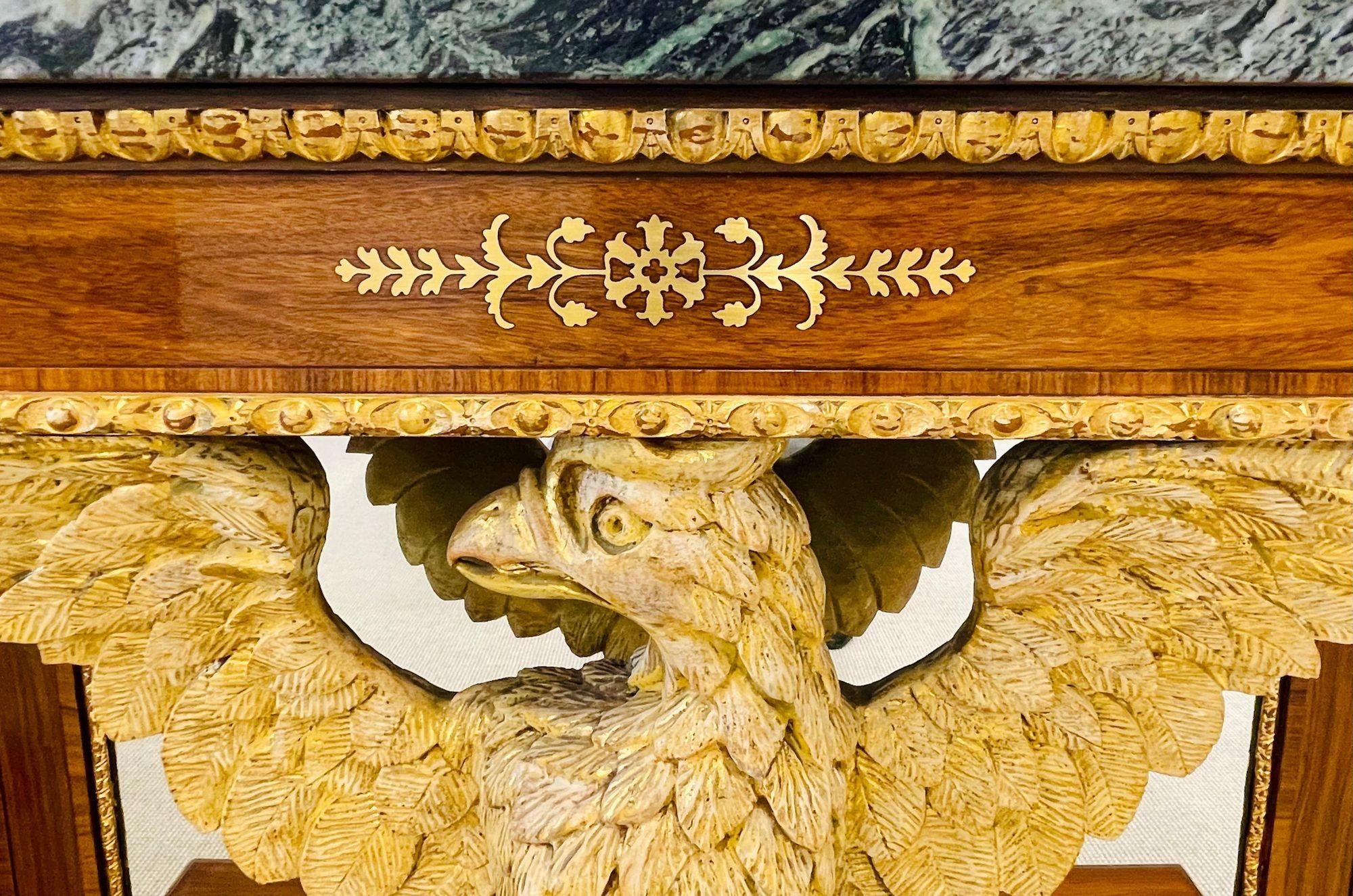 Konsolentische im Federal Style des 19. Jahrhunderts, Mahagoni, gegenüberliegende Adler, Marmor im Angebot 6