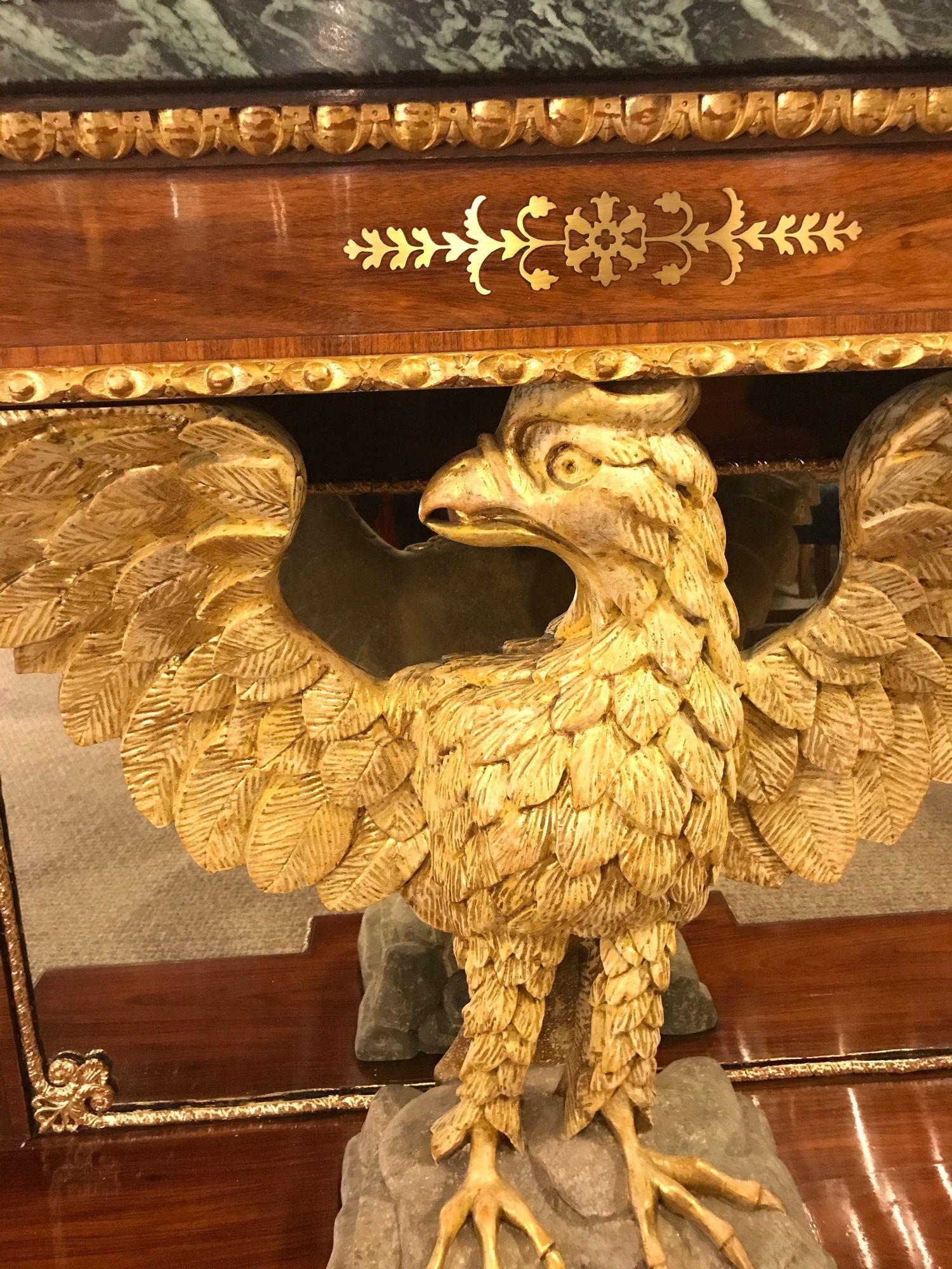 Konsolentische im Federal Style des 19. Jahrhunderts, Mahagoni, gegenüberliegende Adler, Marmor im Angebot 9