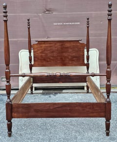 19th Century Federal Style Mahogany Poster Three Quater Size Bedframe