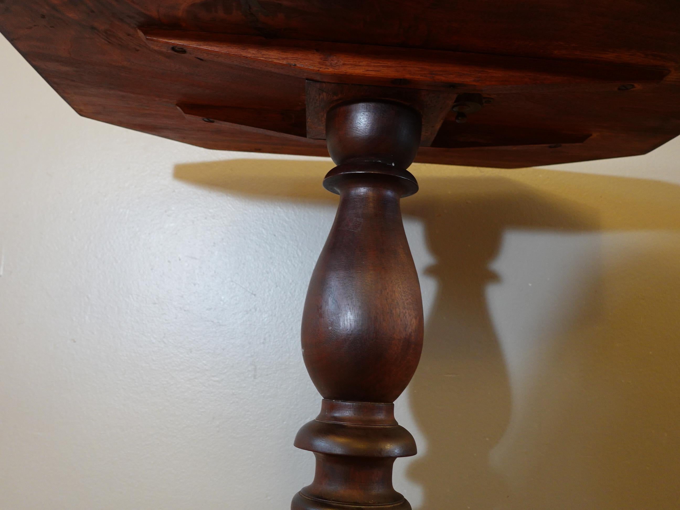 19th Century Federal Style Walnut Tilt Top Candle Stand In Good Condition For Sale In Norton, MA