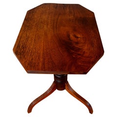 19th Century Federal Style Walnut Tilt Top Candle Stand