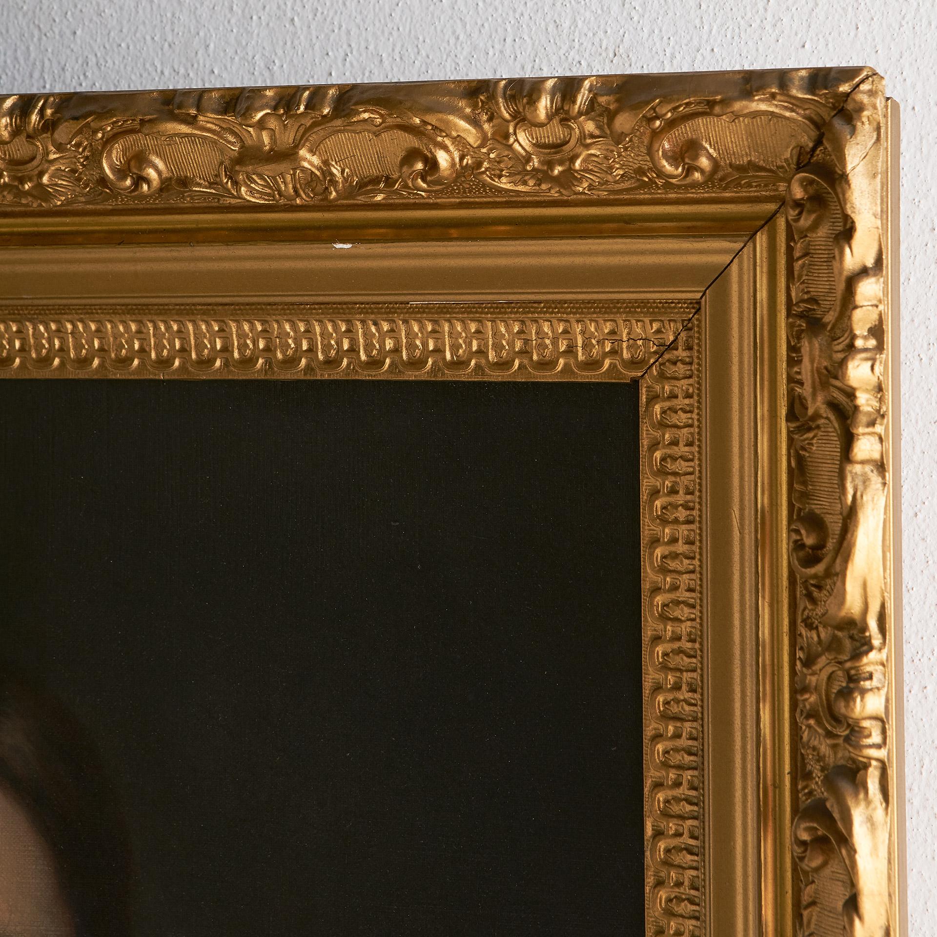 19th Century Female Oil Painting in Gilt Frame 2