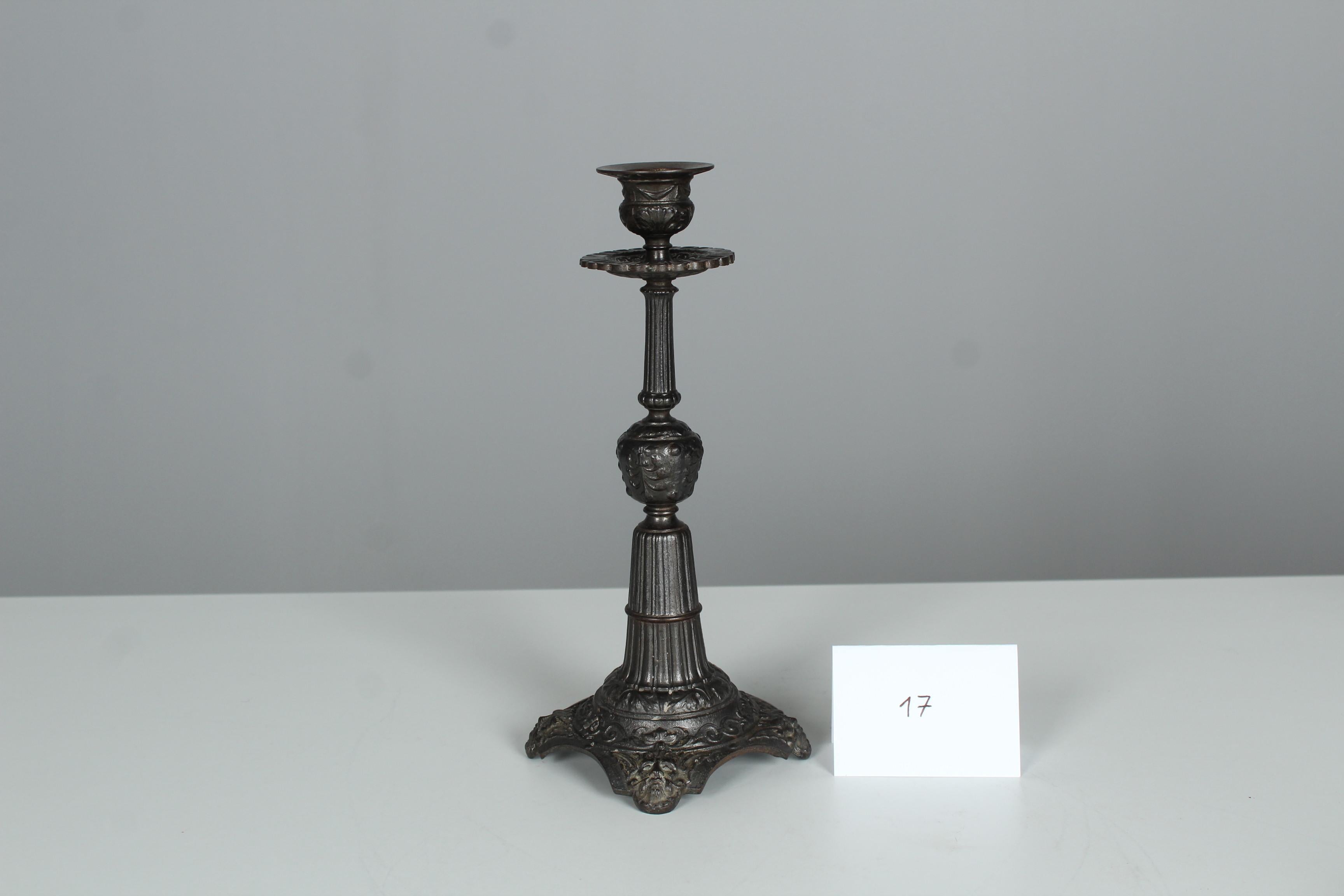 19th Century Fer de Berlin Candlestick, Berlin Iron, By A. Meves For Sale 11