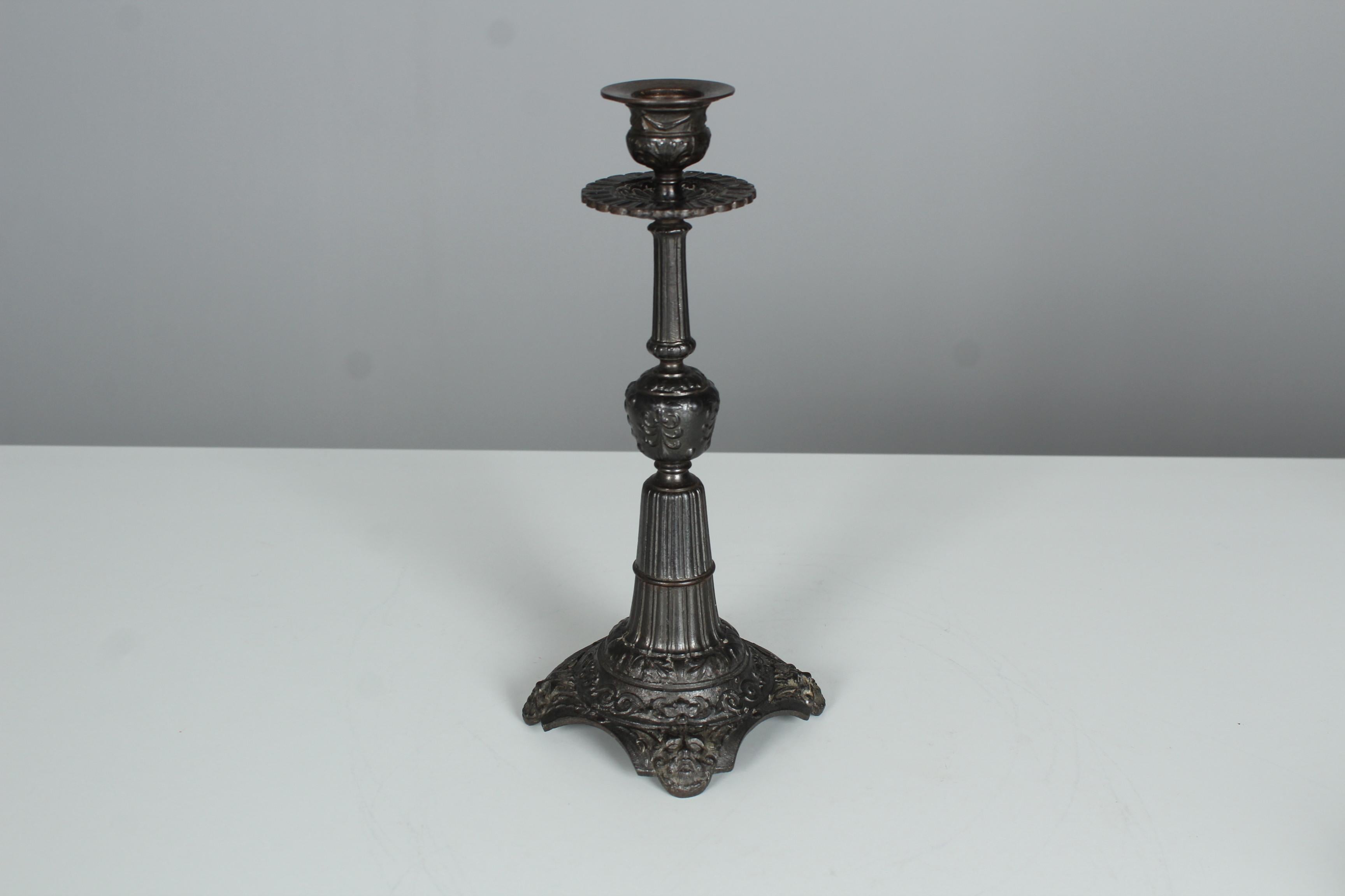 19th Century Fer de Berlin Candlestick, Berlin Iron, By A. Meves For Sale 3