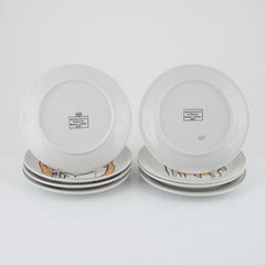 19th Century Fernand Léger, set of eight porcelain plates, Biot, France