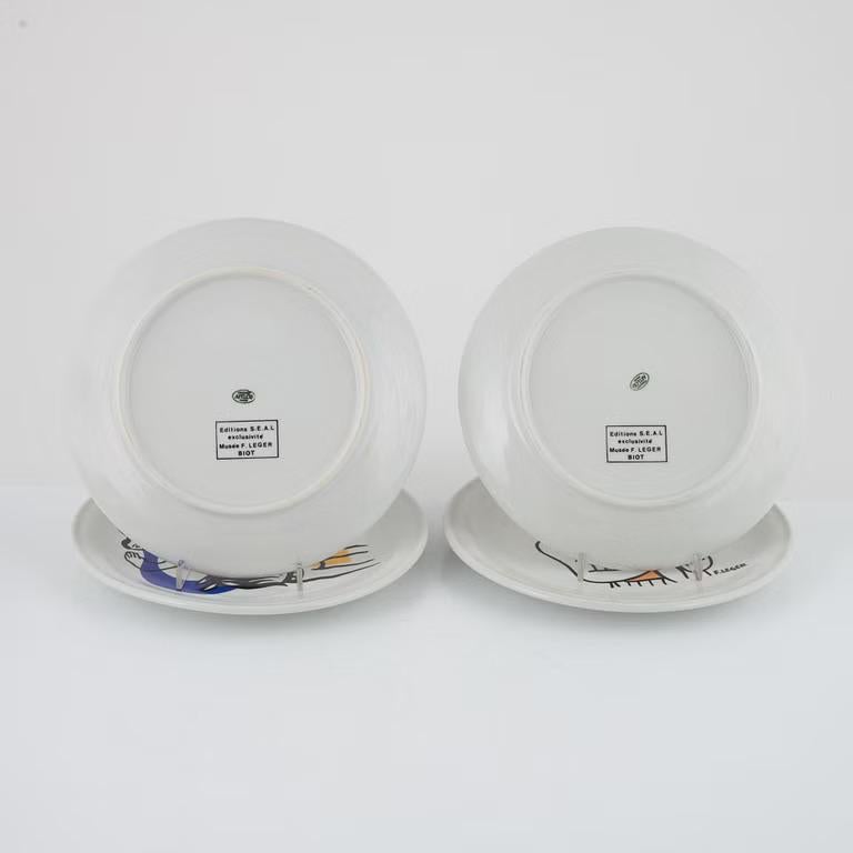 19th Century Fernand Léger, set of eight porcelain plates, Biot, France For Sale 1