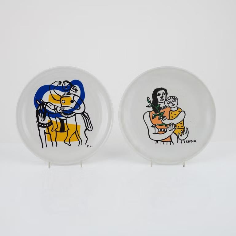 19th Century Fernand Léger, set of eight porcelain plates, Biot, France For Sale 2