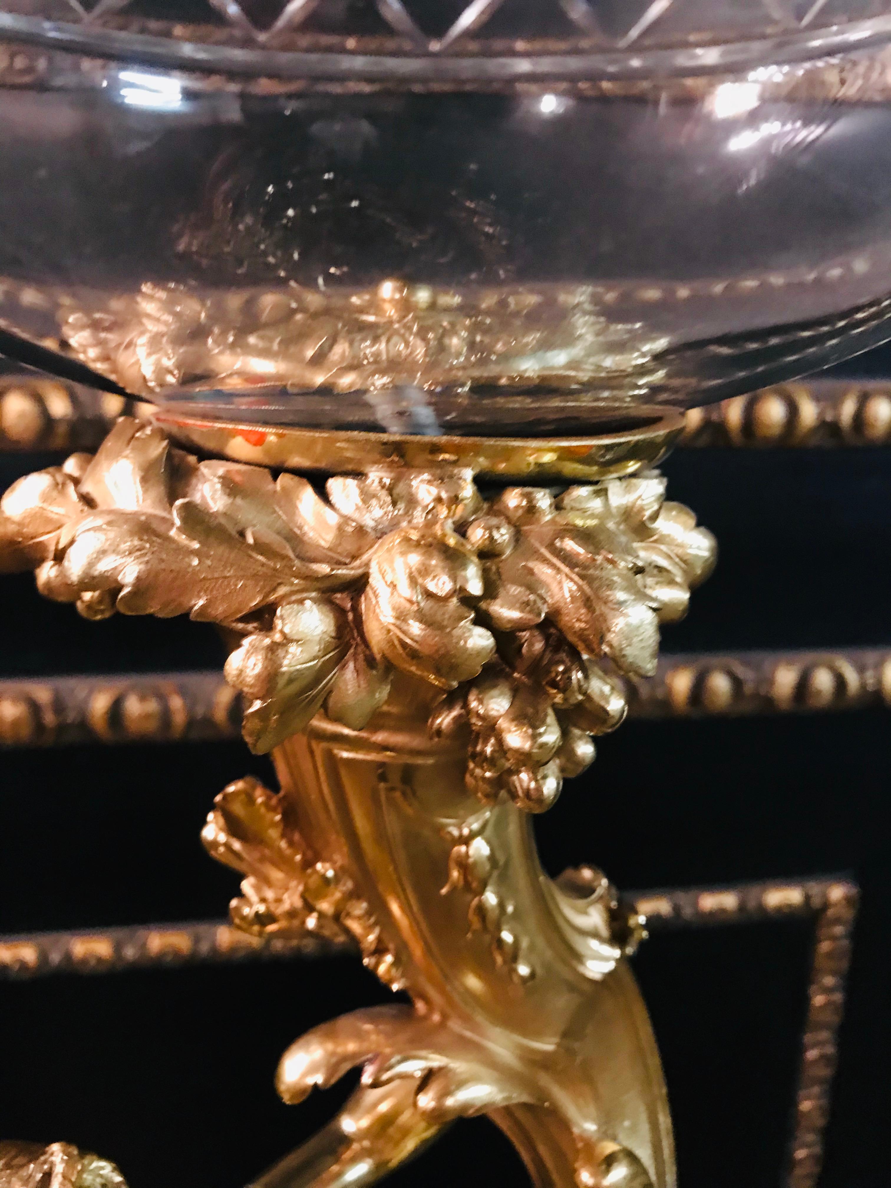 19th Century Figural Centerpiece Brass Gold-Plated Beautiful Women 14
