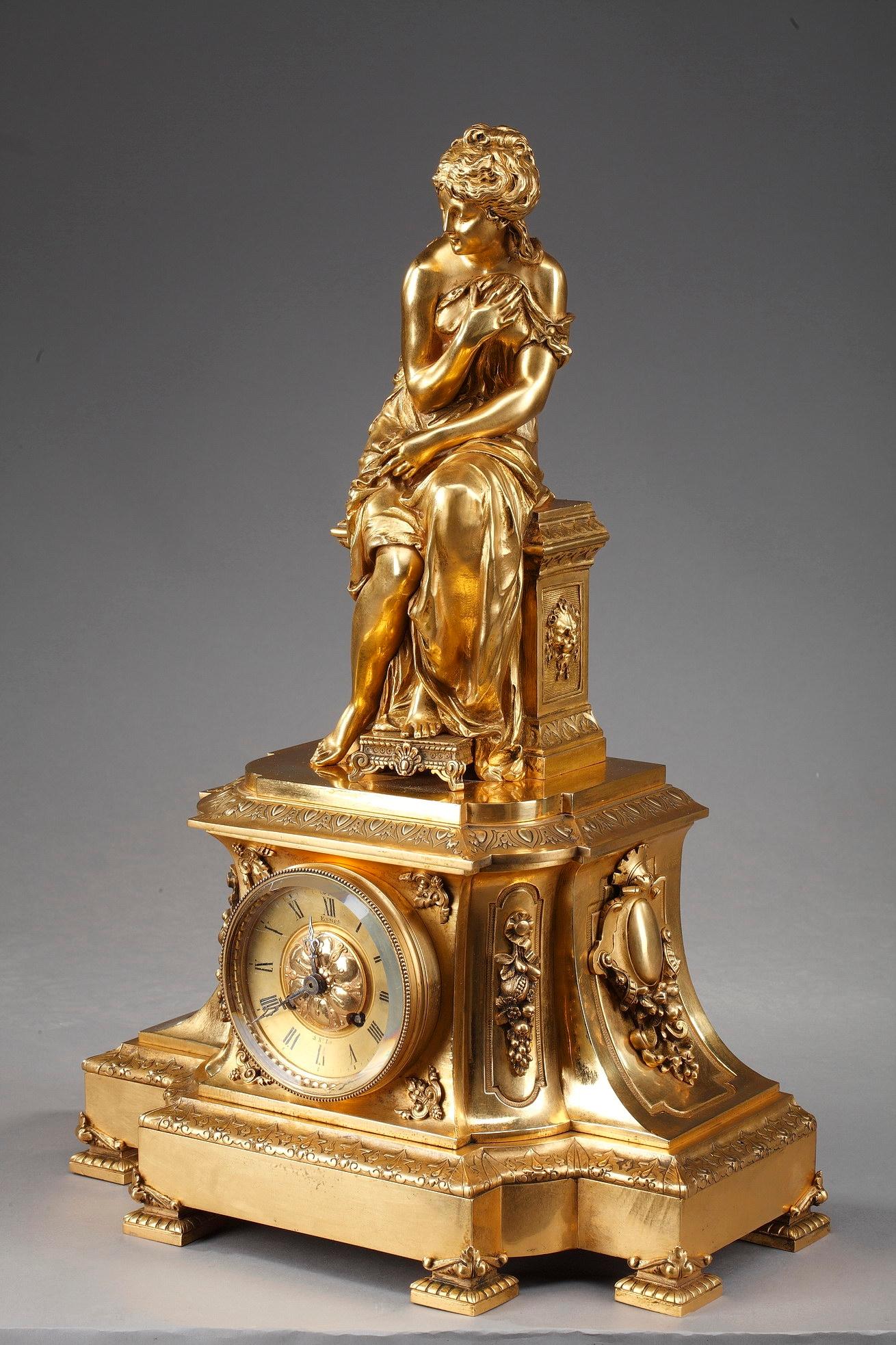 19th Century Figural Mantel Clock by Pierre Le Masson, Paris 4