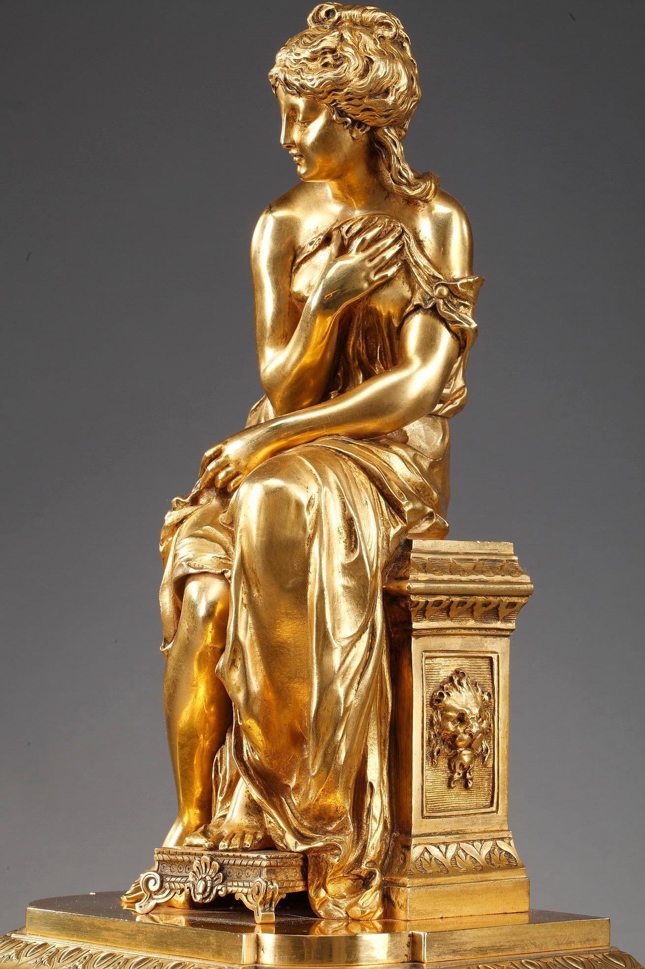 19th Century Figural Mantel Clock by Pierre Le Masson, Paris 5