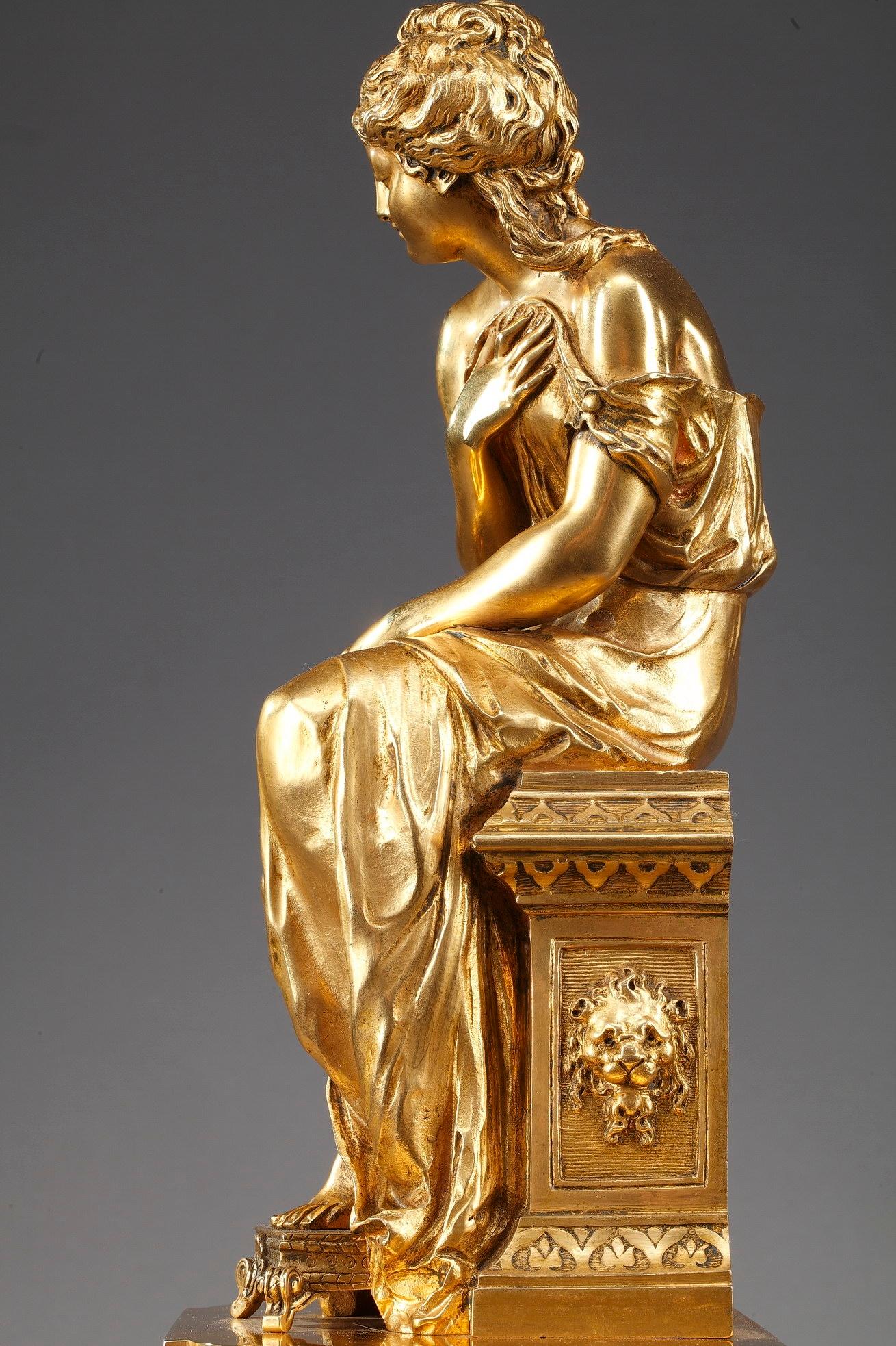 19th Century Figural Mantel Clock by Pierre Le Masson, Paris 8