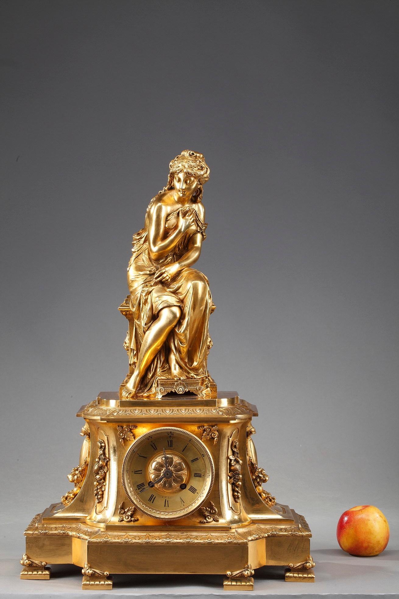 Napoleon III 19th Century Figural Mantel Clock by Pierre Le Masson, Paris