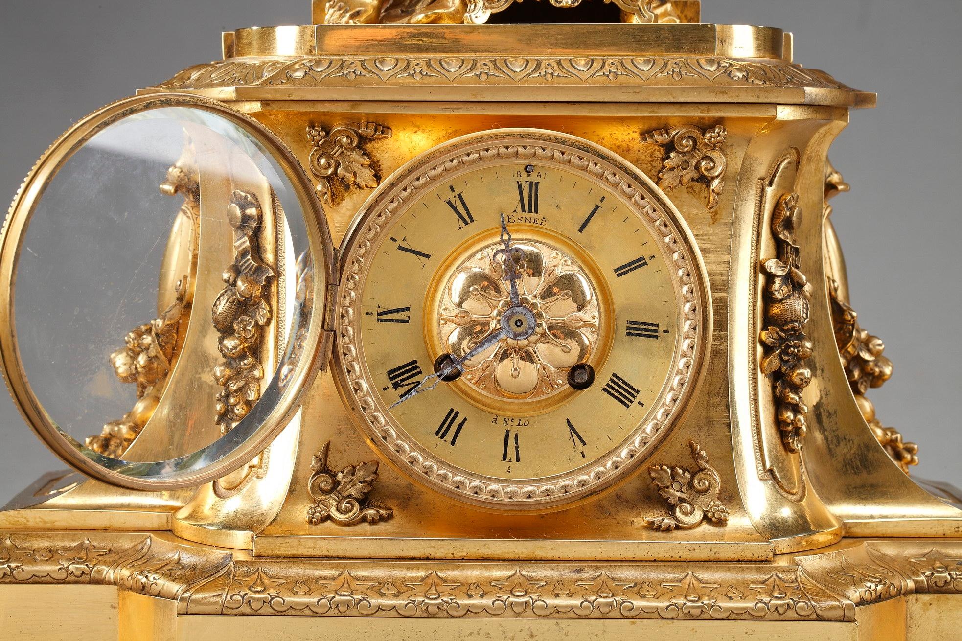French 19th Century Figural Mantel Clock by Pierre Le Masson, Paris