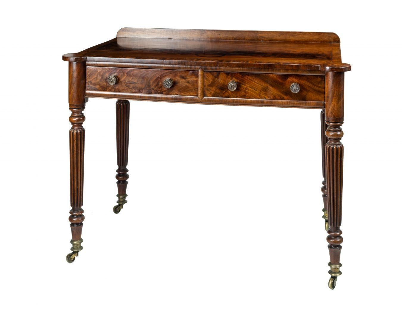 19th Century Figured Mahogany Side Table Attributed to Gillows 1