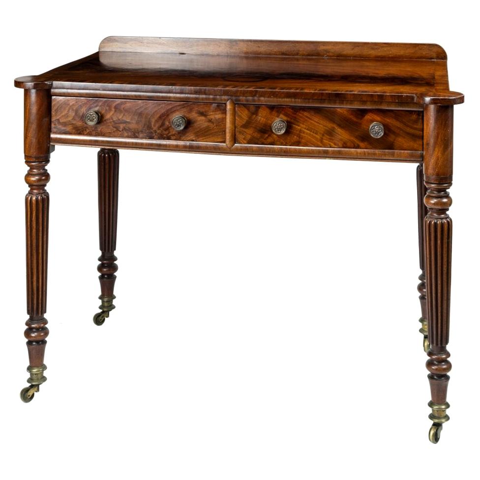 19th Century Figured Mahogany Side Table Attributed to Gillows