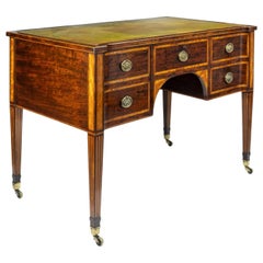 19th Century Figured Mahogany Writing Desk by Wright and Mansfield