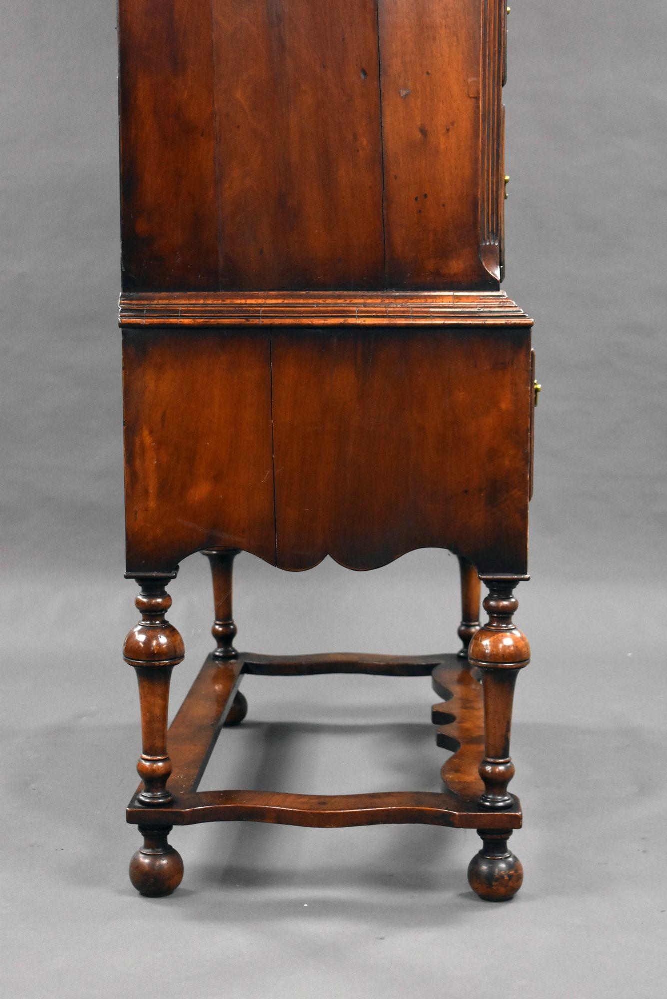 19th Century Figured Walnut Chest on Stand For Sale 11