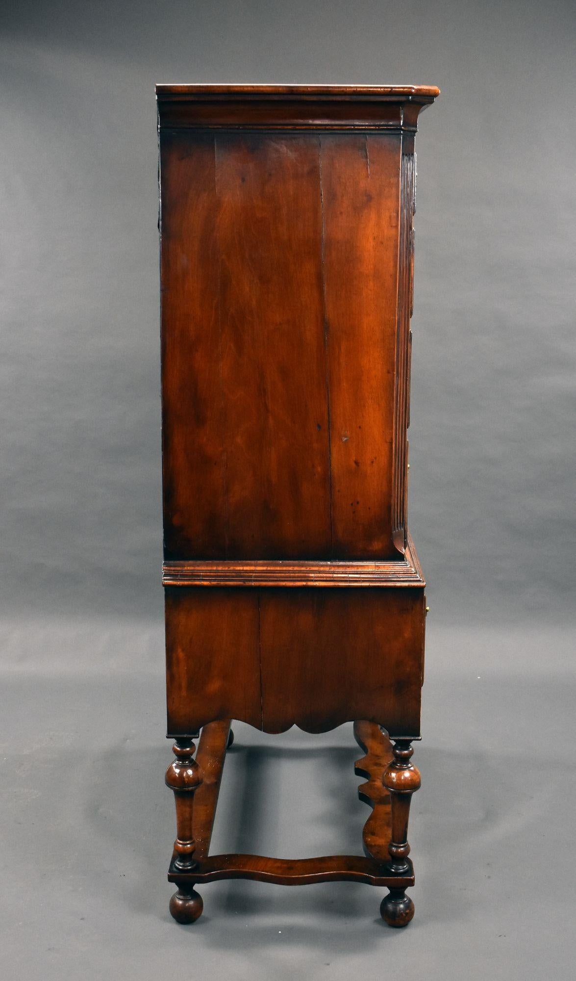 19th Century Figured Walnut Chest on Stand For Sale 1