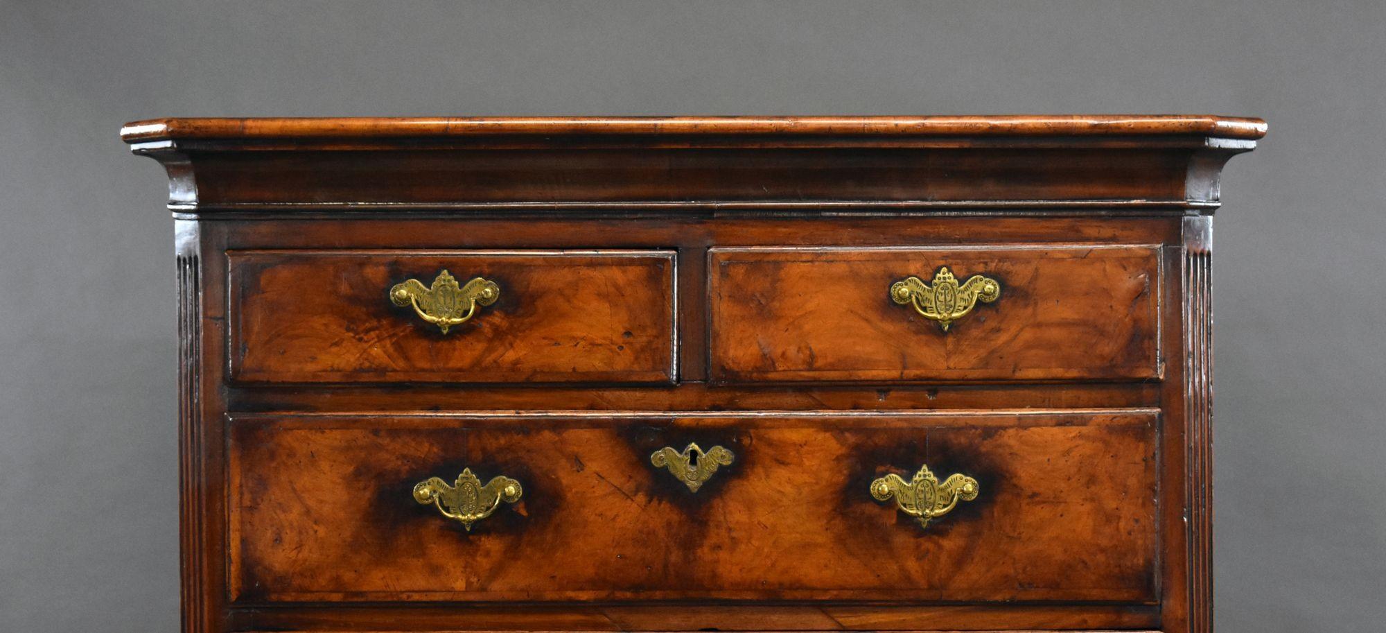 19th Century Figured Walnut Chest on Stand For Sale 4