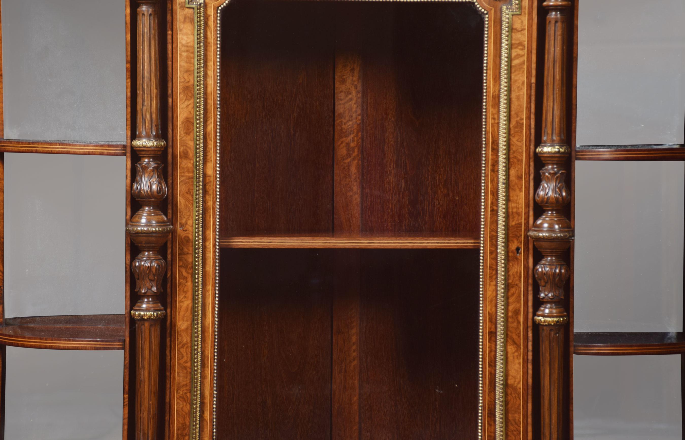 19th Century Figured Walnut Credenza of Small Proportions For Sale 8