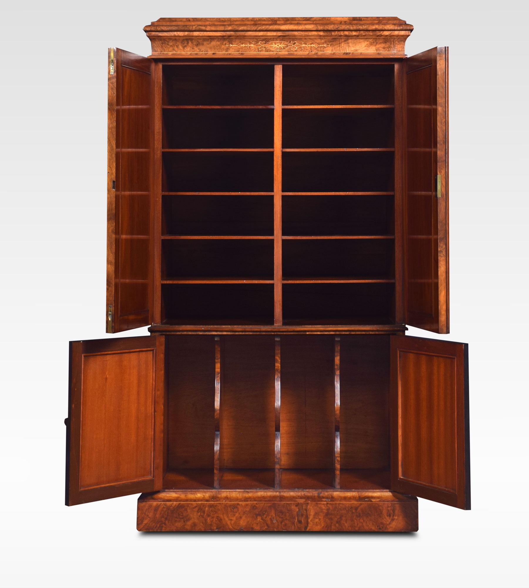 British 19th Century Figured Walnut Music Cabinet