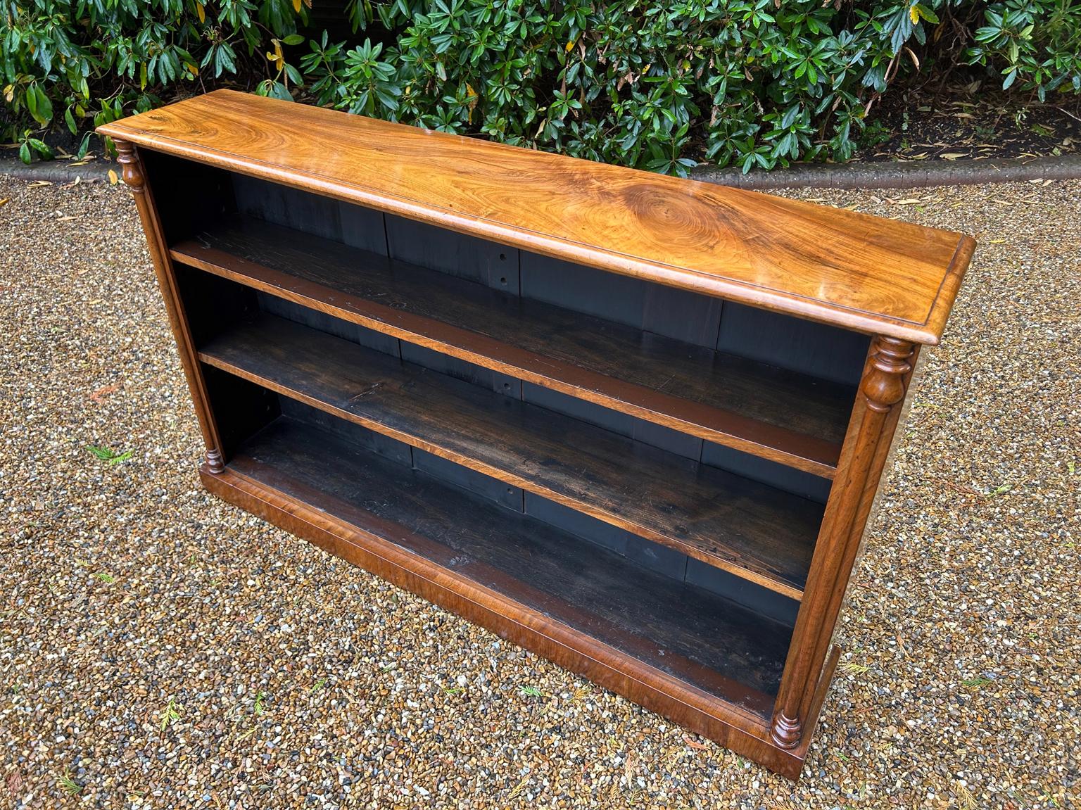 Noyer Bibliothèque ouverte en noyer figuré du XIXe siècle en vente