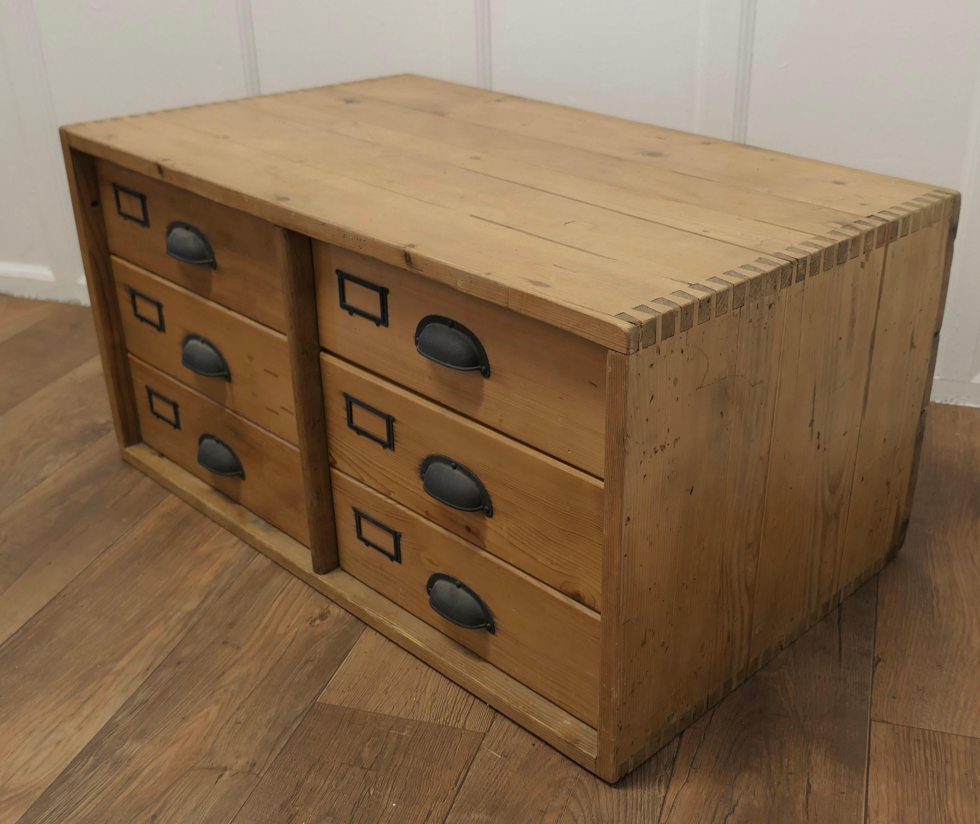 Industrial 19th Century Filing Cabinet Drawers, Coffee Table    For Sale