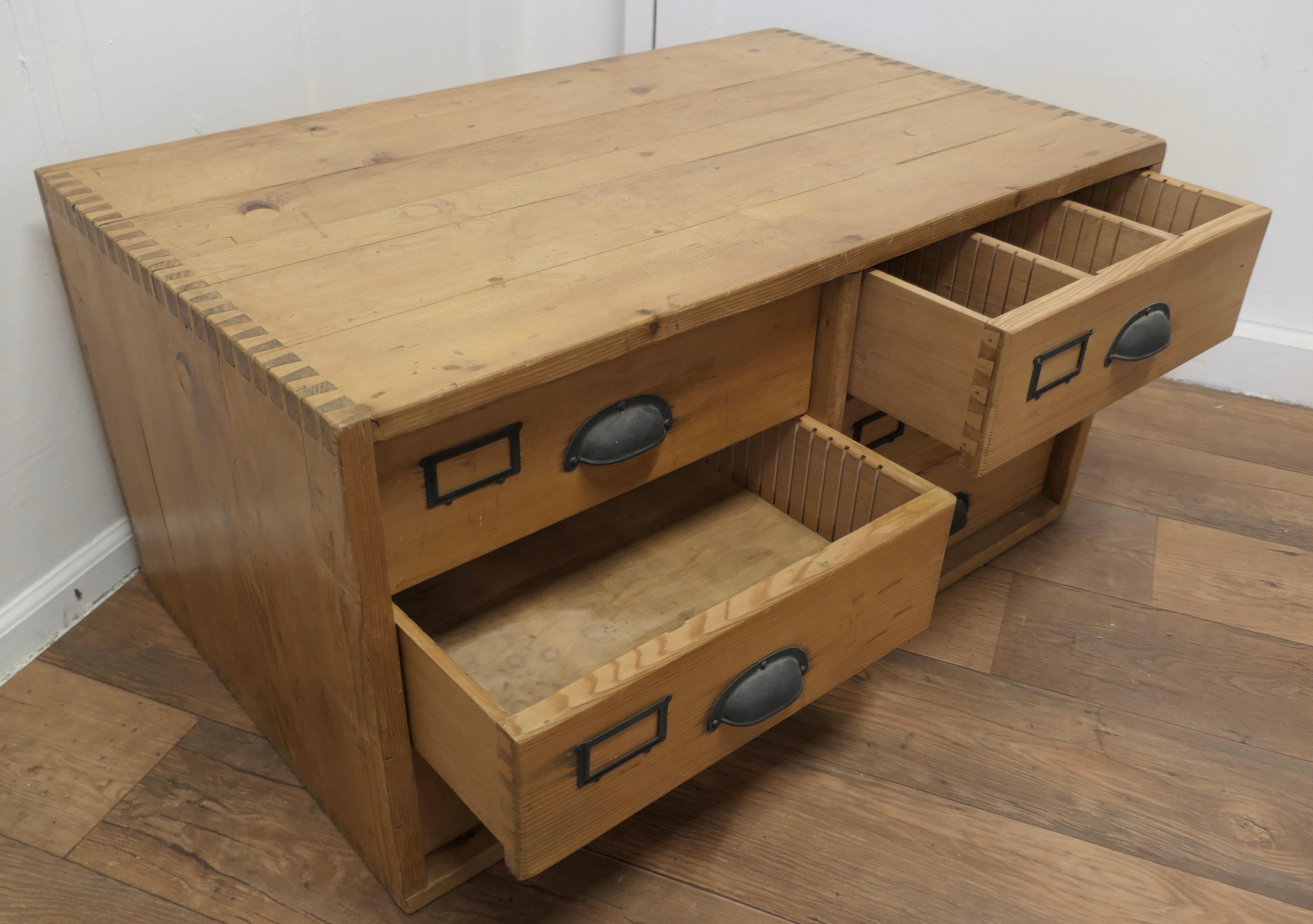 Early 20th Century 19th Century Filing Cabinet Drawers, Coffee Table    For Sale