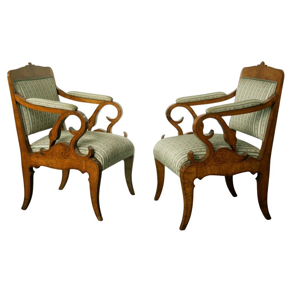 19th Century Fine Biedermeier Armchairs. Vienna, c. 1825.