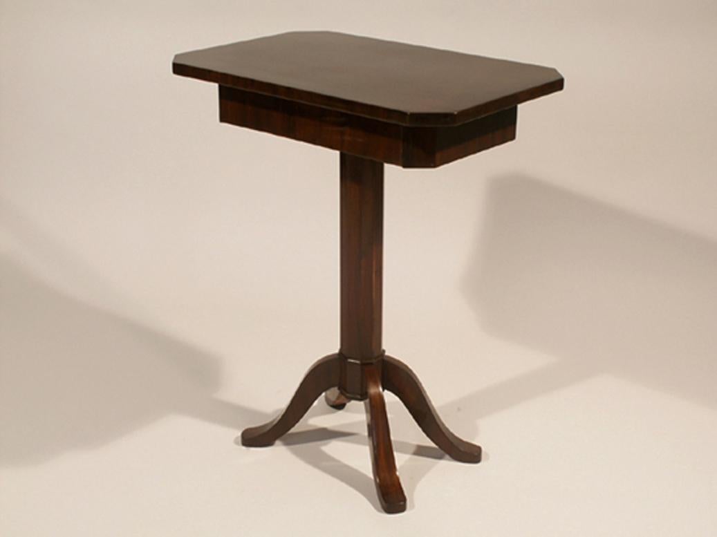 Polished 19th Century Fine Biedermeier Mahogany Side Table. Vienna, c. 1820-25. For Sale