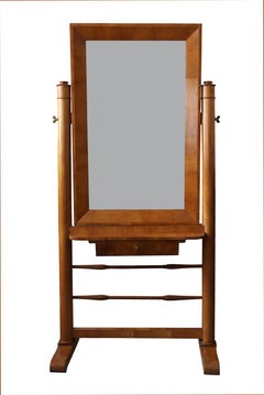 19th Century Fine Biedermeier Standing Mirror (Psyche). Vienna, c. 1825.