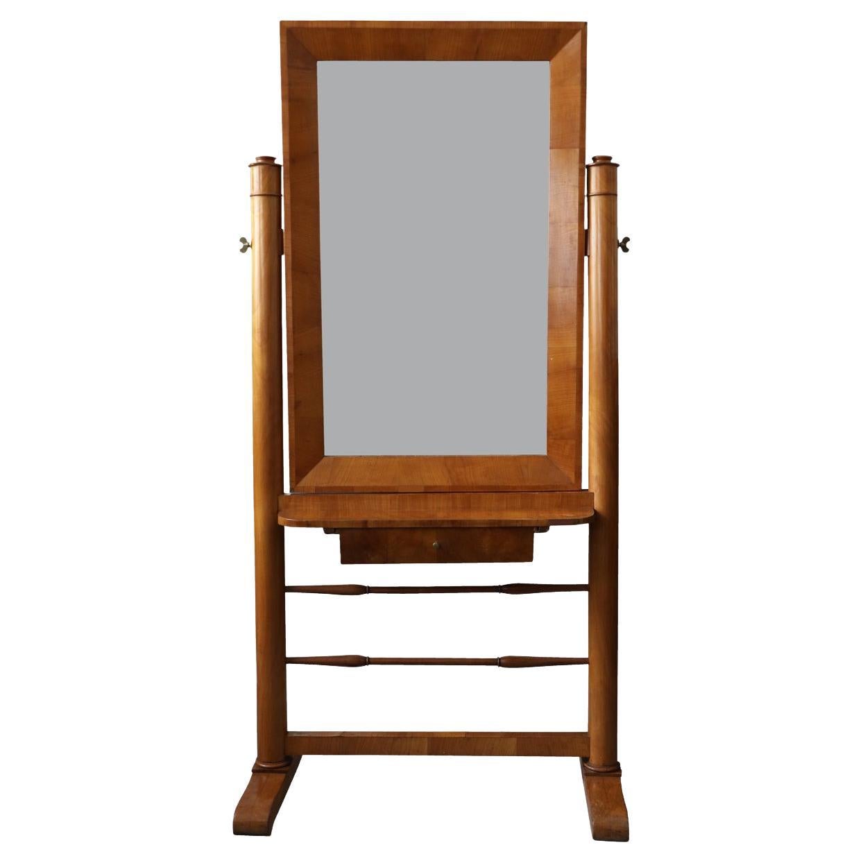 Specchio a stelo Biedermeier del XIX secolo (Psiche). Vienna, 1825 circa.