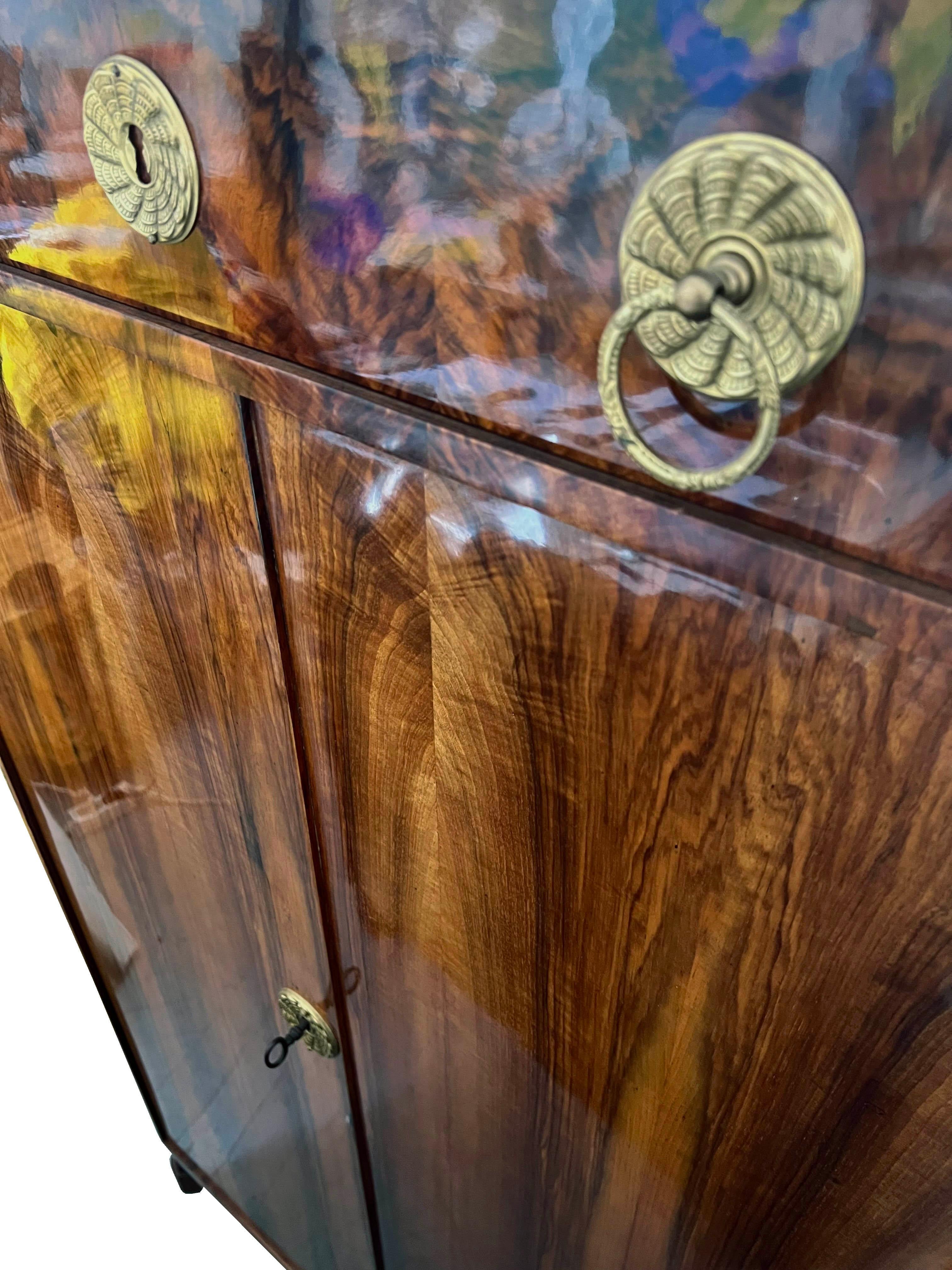 19th Century Fine Biedermeier Tall Trumeau Chest, c. 1825. For Sale 1