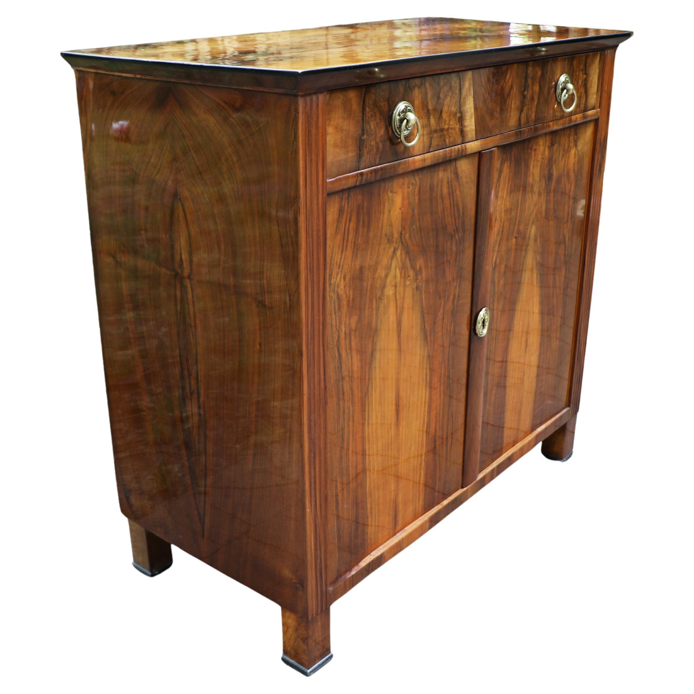Polished 19th Century Fine Biedermeier Trumeau Commode. Vienna, c. 1825. For Sale