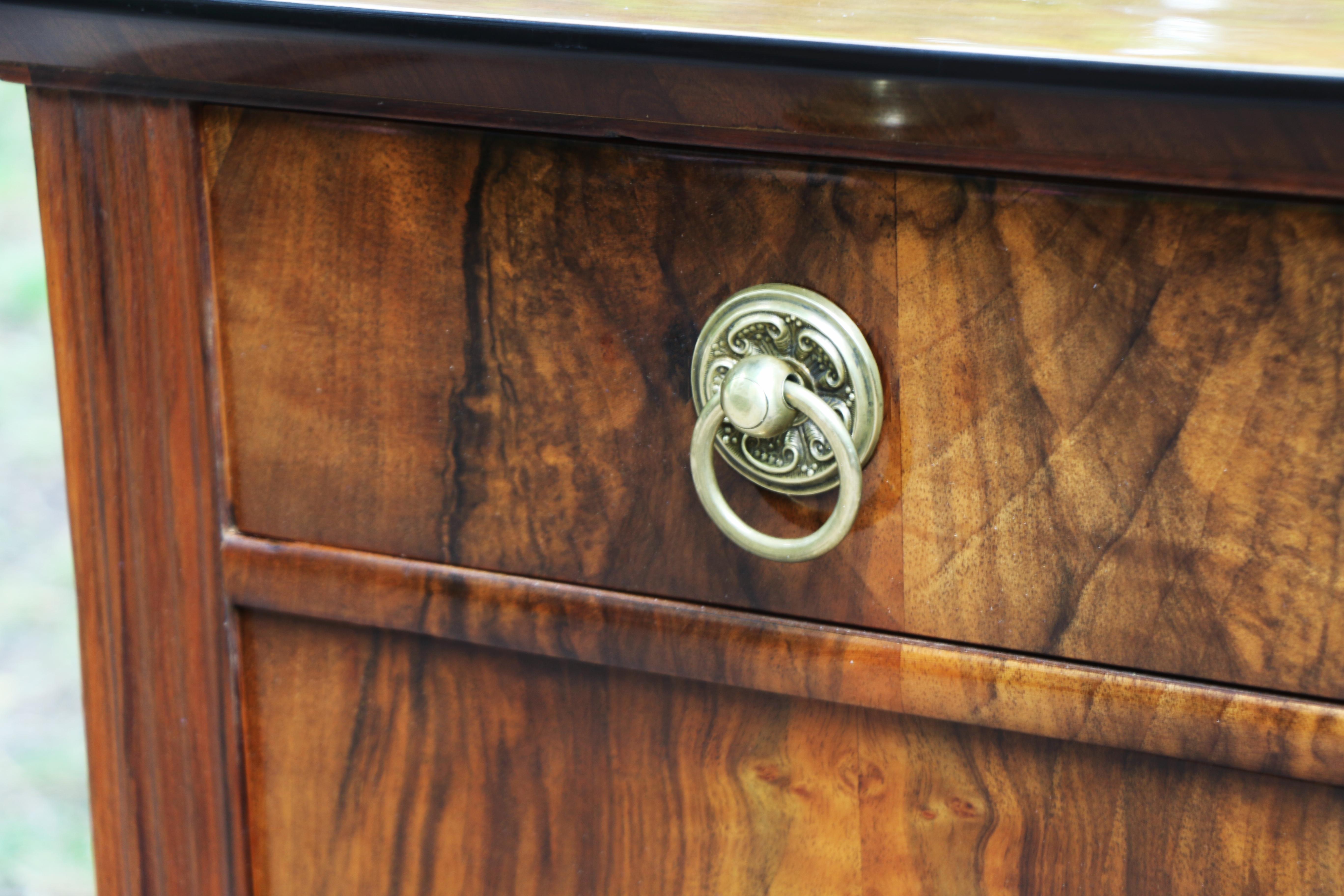 Brass 19th Century Fine Biedermeier Trumeau Commode. Vienna, c. 1825. For Sale