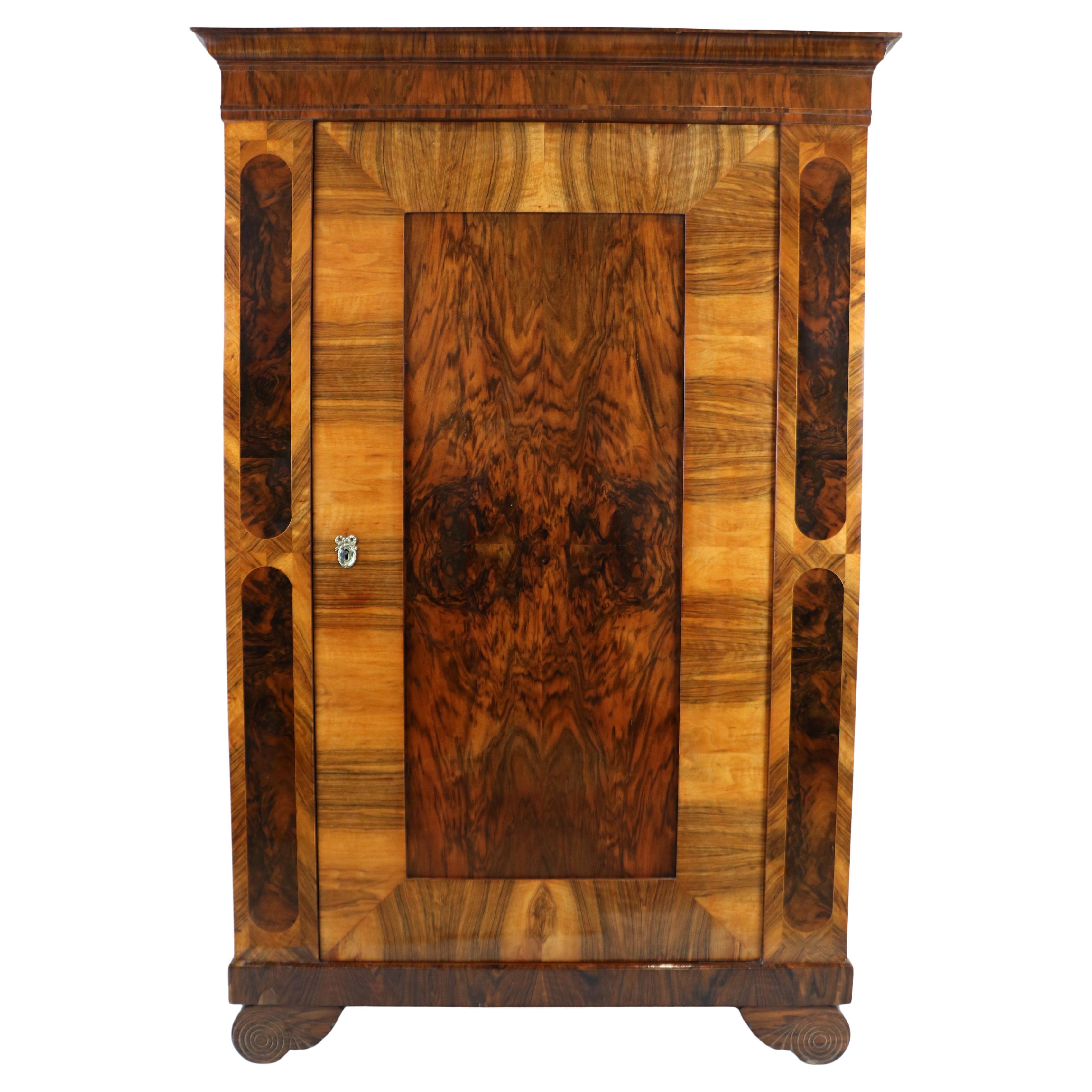 19th Century Fine Biedermeier Walnut Cabinet. Vienna, c. 1830. For Sale