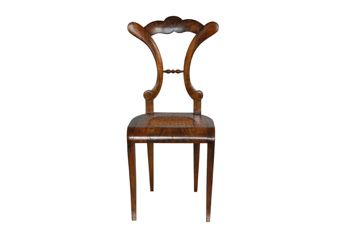 Austrian 19th Century Fine Biedermeier Walnut Chair, Vienna, c. 1825. For Sale
