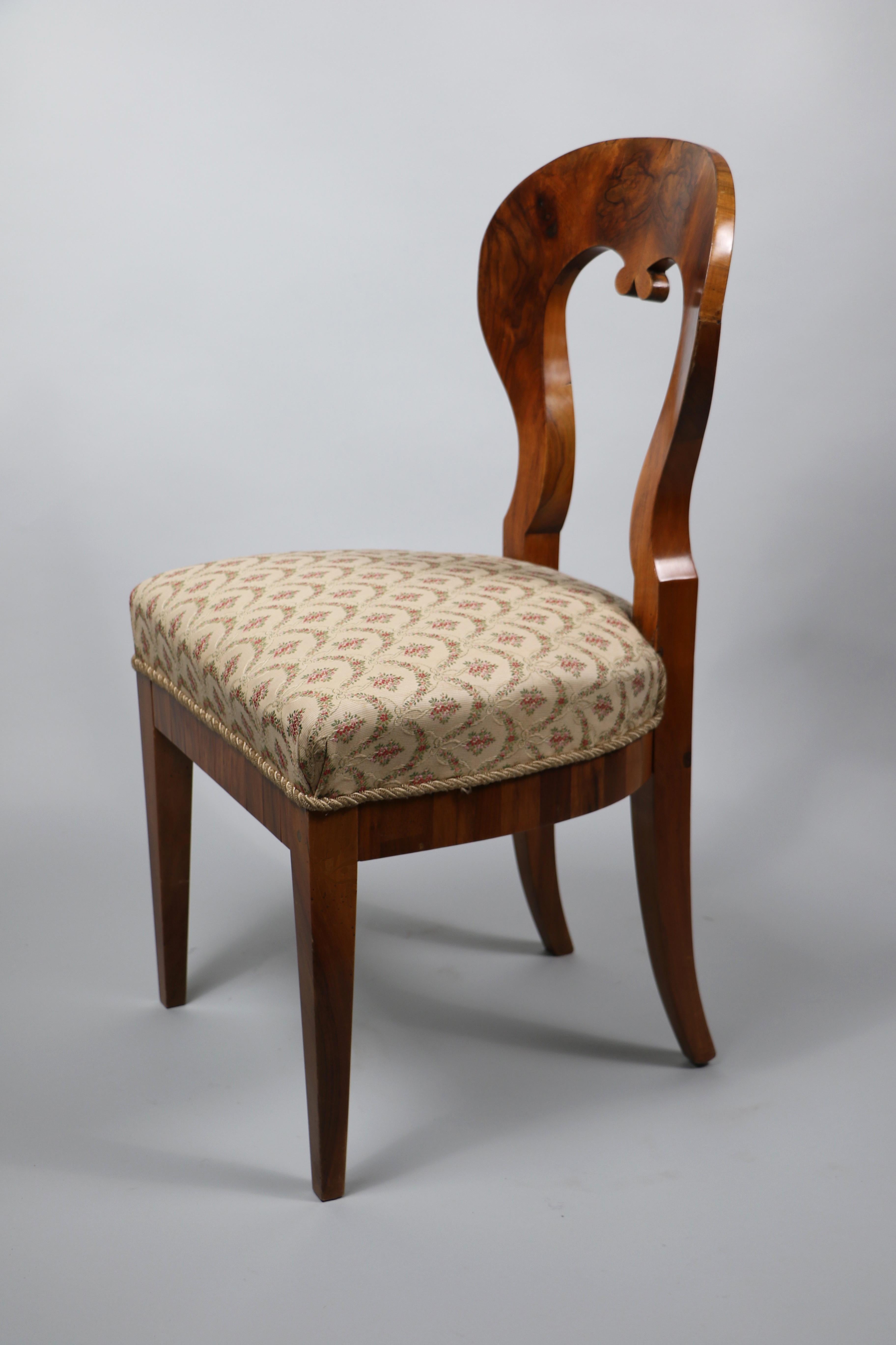 Upholstery 19th Century Biedermeier Walnut Chair. Vienna, c. 1825 For Sale