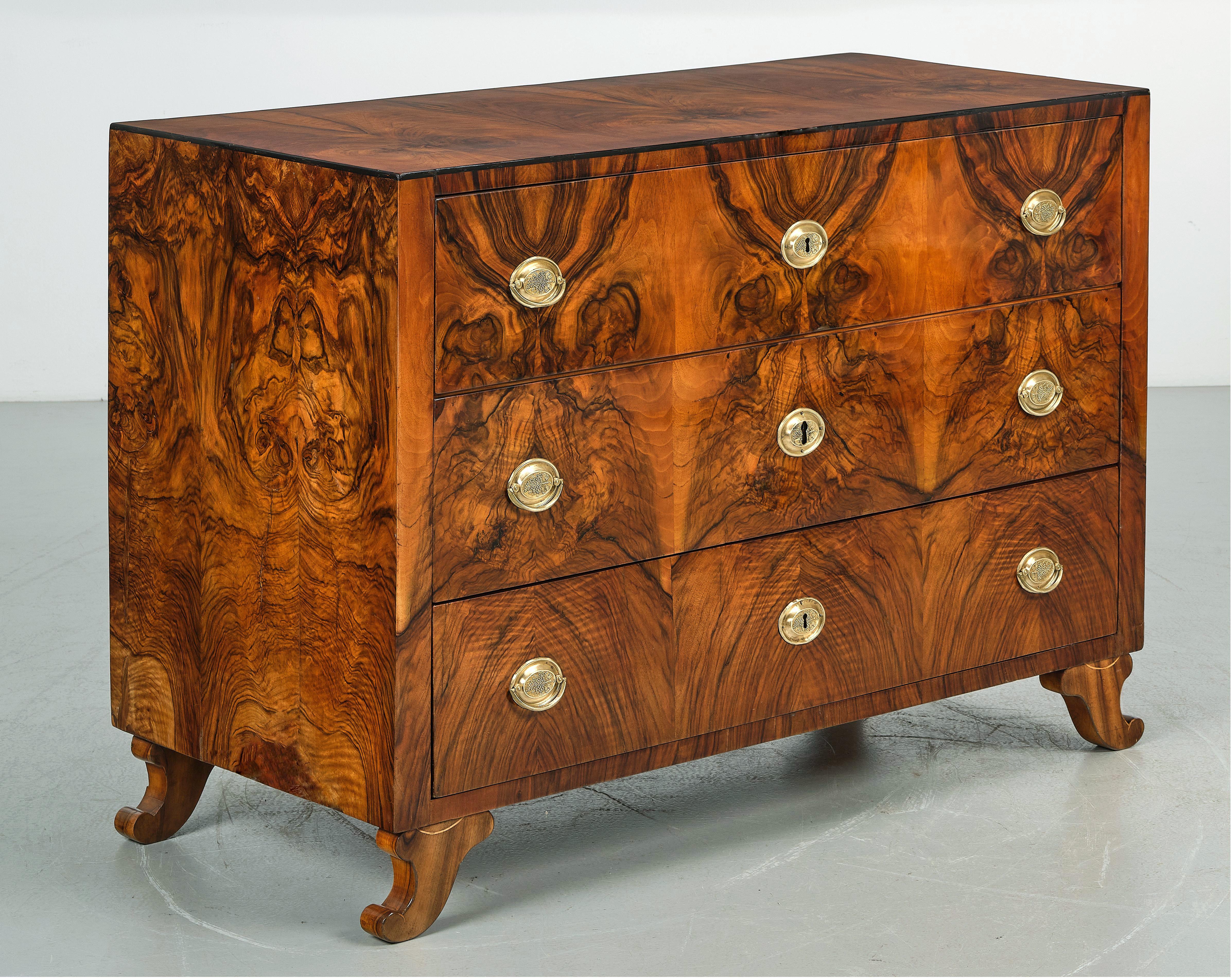 Ebonized 19th Century Fine Biedermeier Walnut Chest of Drawers. Vienna, c. 1825 For Sale